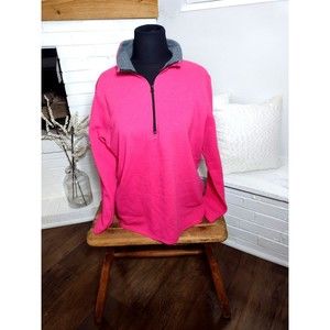 Womens  Size 16W Sweater Just My Size Pink Pullover Zip Neck